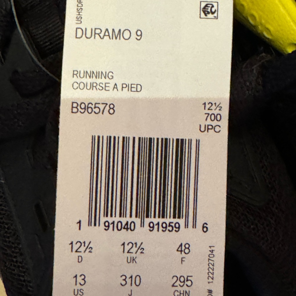 ADIDAS. DURAMO 9. NWT. Men’s Ortholite Sneakers.Black. Size 13US. 12.5UK… - Picture 6 of 6